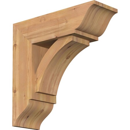 Ekena Millwork Thorton Traditional Smooth Bracket w/ Offset Brace, Western Red Cedar, 7 1/2"W x 22"D x 22"H BKT0806X22X22THR01SWR